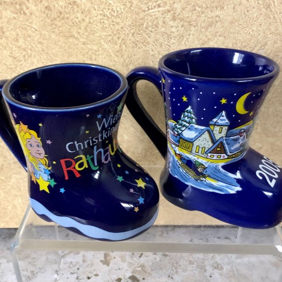 Koessinger AG Mug Boot Schierling Christmas Festive Blue Germany Lot 2 New - Picture 2 of 10